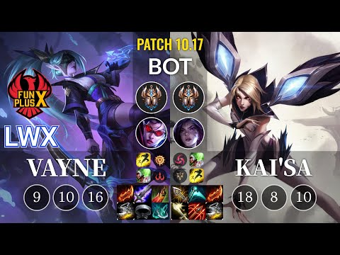 FPX Lwx Vayne vs Kai'Sa Bot - KR Patch 10.17