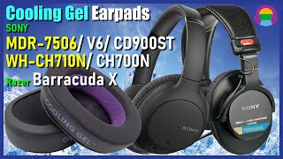 Sony MDR 7506/ V6/ CD900ST, WH-CH710N/ CH700N Headphones: Upgraded Cooling Gel Earpads Replace