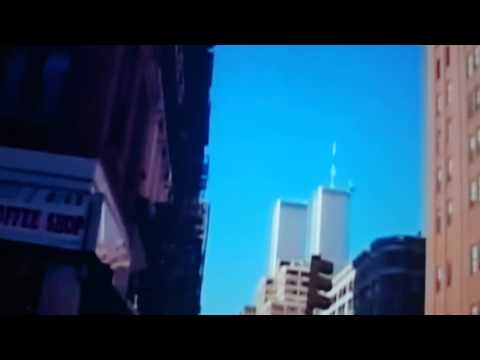 The actual moment when the first plane hit the first tower at exactly 8:46 am on September 11