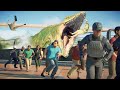 MOSASAURUS BREAKING OUT EATING HUMANS!!? - Jurassic World Evolution 2