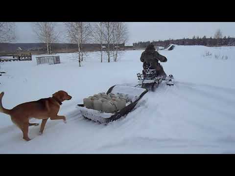 Снегоход Snowmax T200//Тянет волокуши 120кг на борту