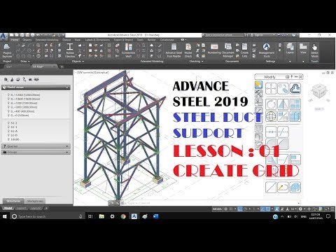 LARGE INDUSTRIAL DUCT WORK SUPPORT/01/CREATE GRID AND LEVEL