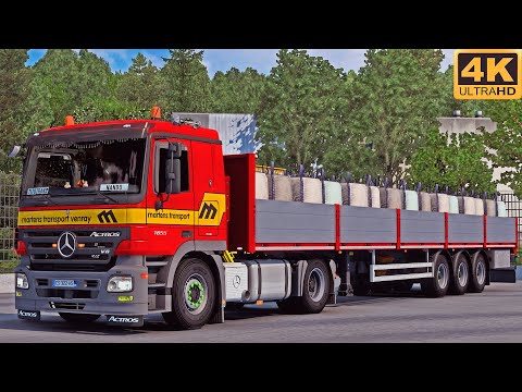 [G29] ETS2 (4K 60FPS) | GRAND UTOPIA | MERCEDES ACTROS MP2 1855 V8 | BAUSEL - MEULAN