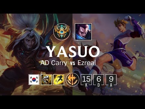 Yasuo ADC vs Ezreal - KR Challenger Patch 8.20