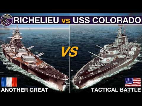 Richelieu vs USS Colorado: Can US Heavyweight Destroy France's Fast Battleship? | War On The Sea