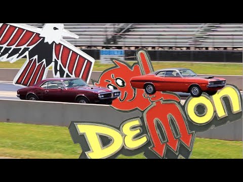 1972 Dodge Demon 340 vs 1968 Pontiac Firebird 400 PURE STOCK DRAG RACE - no commentary