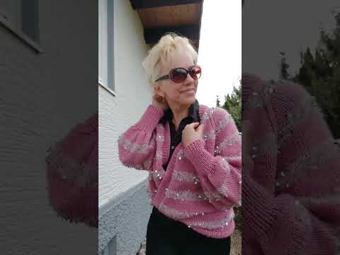 cardigan mit Pailletten ist fertig. kratzt nicht!
