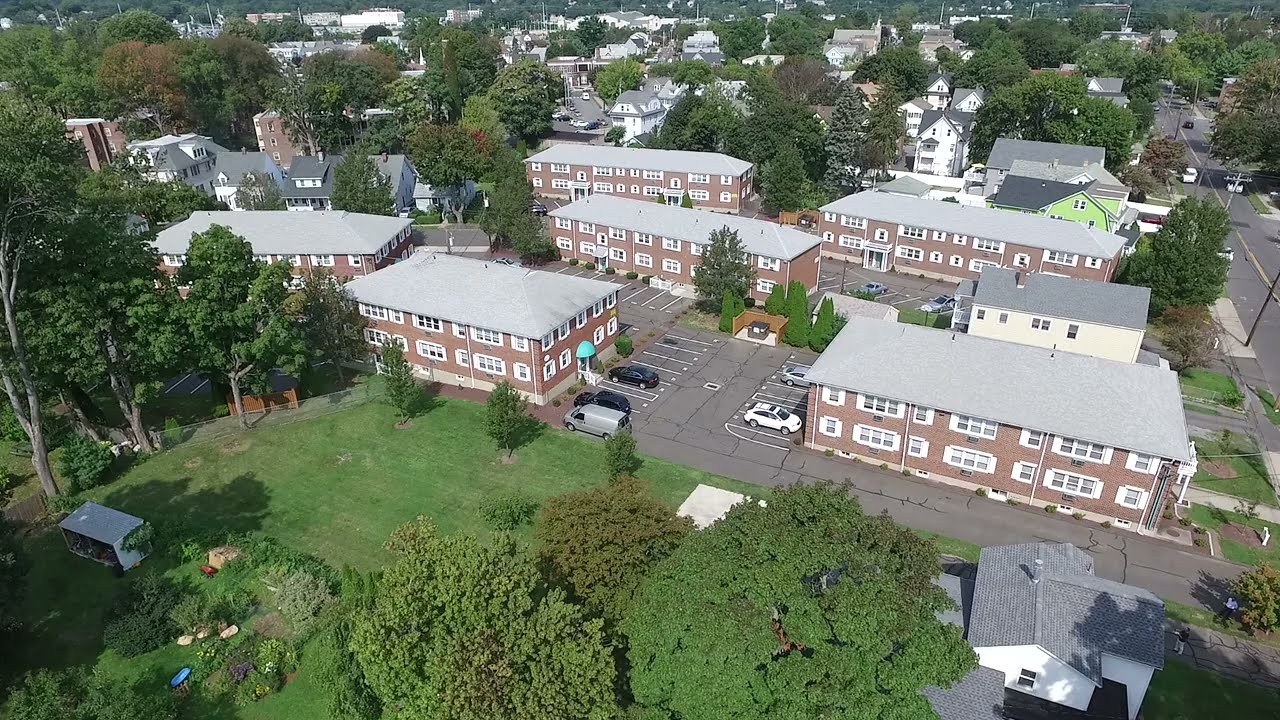 Aerial view of Black Rock Gardens in Bridgeport, CT