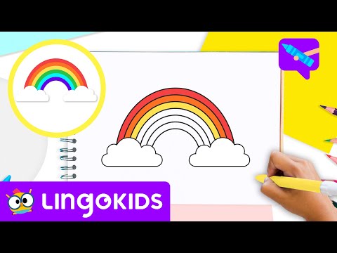 How to draw a RAINBOW 🌈🎨 Drawing for kids | CRAFTS by Lingokids