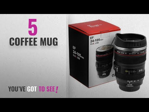Top 10 Coffee Mug [2018]: Flintstop Plastic Camera Lens Shaped Coffee Mug With Lid, 350ml (Black)