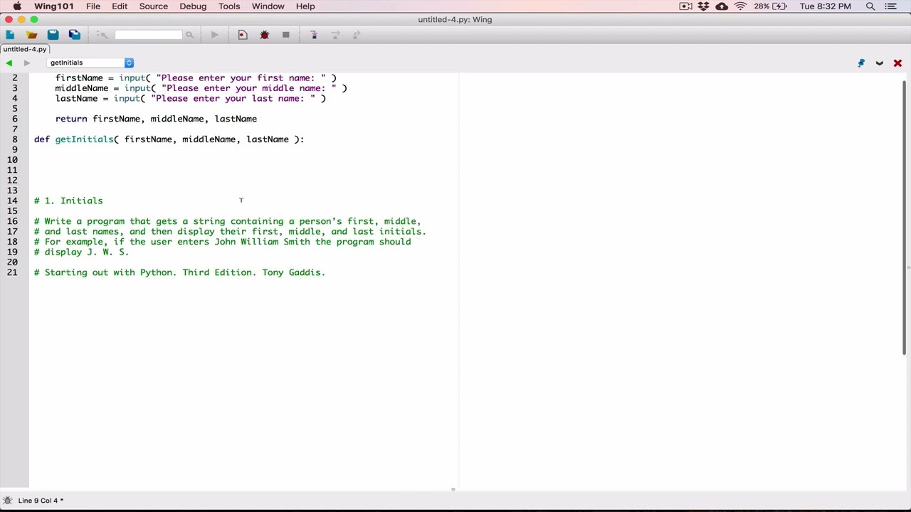 8.1. (Part 1) Initials - Python