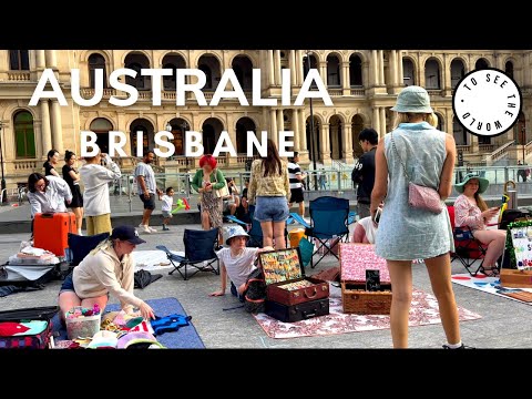 4K - 🇦🇺🇦🇺BRISBANE, QUEENSLAND, AUSTRALIA - Virtual walk around town centre 🇦🇺🇦🇺