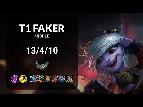 T1 Faker Tristana vs Yone MIDDLE - KR CHALLENGER Patch 13.19