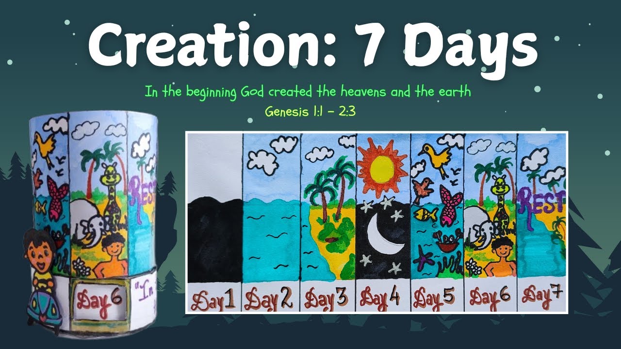 God's Creation 🌍– 🗓️7 Days of Creation Craft  | 📖 Genesis 1:1 - 2:3 | Creation Easy Bible Craft 🖍️🎨
