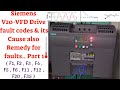 Siemens V20 VFD Drive Fault Codes Explained Causes Remedies Part 1 ️ ️