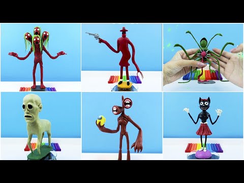 ALL MONSTER Trevor Henderson Scariest Part 2 - Leovincible & Trevor Henderson Creatures with Clay