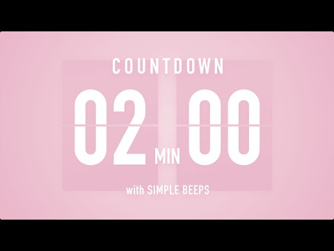 2 Minute Countdown Timer 🌸 Flip Clock with Simple Beeps 🔔
