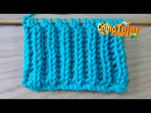 Cómo Tejer Punto Inglés Reversible 1 Carrera Sólo Punto Derecho Elástico 2 agujas palitos 1200