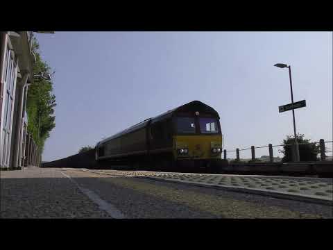 DB Cargo 66028 At Southease Working Newhaven To Acton.