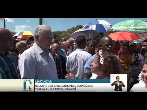 Intercambia Díaz-Canel con pobladores de Martí y Matanzas