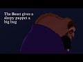 The Beast Gives A Sleepy Puppet A Big Hug Full Screen