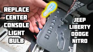 Easy 1 Minute Replace Center Console Shifter Bulb 68263780AA Jeep Liberty Dodge Nitro 2008 - 2012