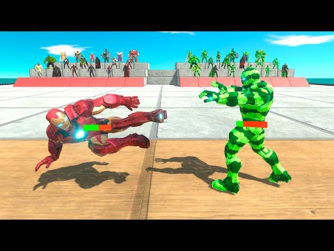 1 vs 1 Superheroes vs Plant Itself - Animal Revolt Battle Simulator