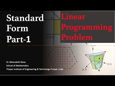 Standard Form |Part 1| Linear programming Problem