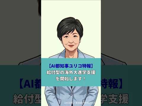 【AI都知事ユリコ速報！】給付型の海外大進学支援を開始します！