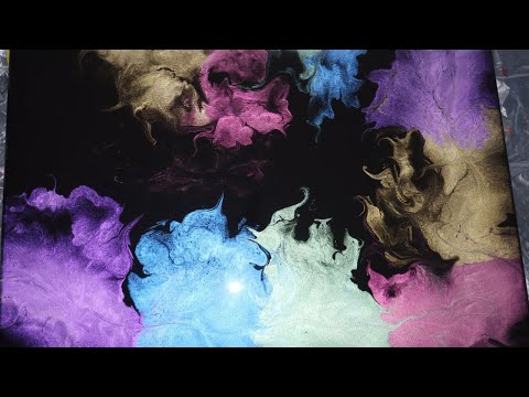 DUTCH POUR WITH GRADIENT PEARL COLORS - AWESOME RESULTS! - FLUID ART