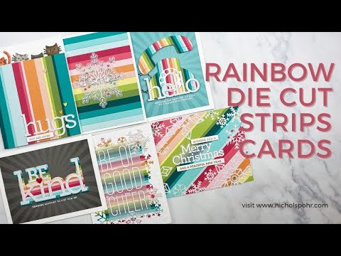 Rainbow Die Cut Strips Cards (Simon Says Stamp)