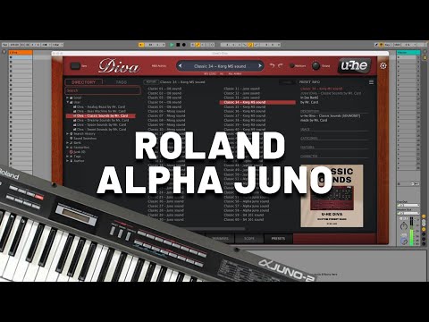Roland Alpha Juno Sound with u-he Diva (No Talking) | Virtual Analog Synth Demo