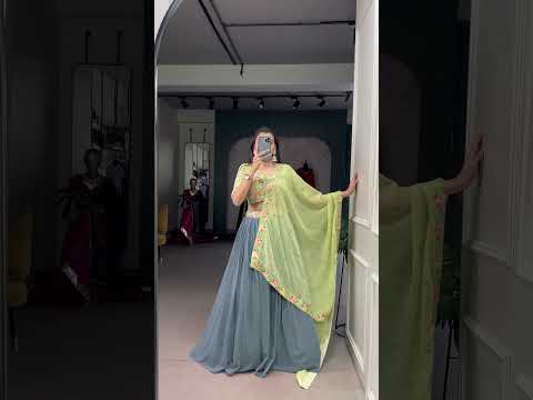 Gray & Pista Soft Glam in Georgette Bridesmaid Lehenga with Sequins Elegance