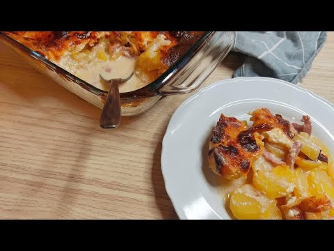 Gratin de pommes de terre fondantes aux lardons | Rapide et facile | Potato gratin with bacon