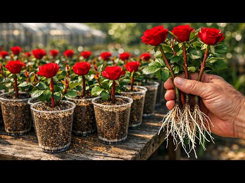 Just One Cup! Suddenly, The Rose Branch Takes Root And Blooms Like Crazy!