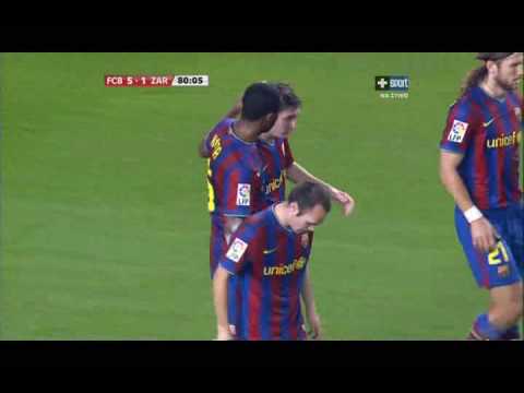 8 Jornada. FC Barcelona 6 - 1 Real Saragossa .Messi Goal 5 - 1