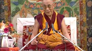 Dalai Lama teaching in Tibetan