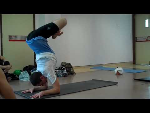 Noah Maze Anusara yoga -Karanda Vasana from Pincha Myurasana