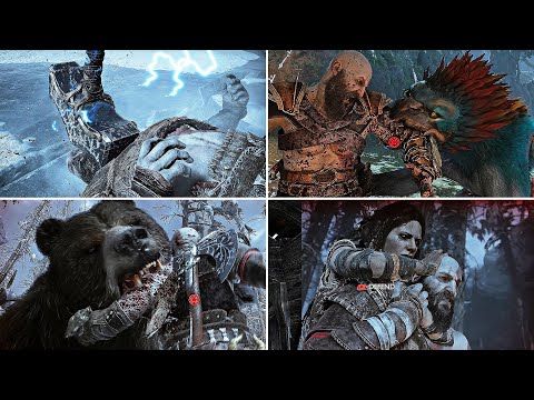 God of War Ragnarok - All Kratos Death Scenes (ALL QTE FAILS)