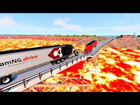 Cars vs Collapsing Bridge & Lava | BeamNG.Drive
