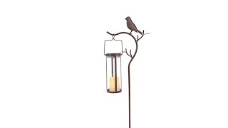 Smart Solar Decorative Bird Outdoor Stake w/LED Lantern