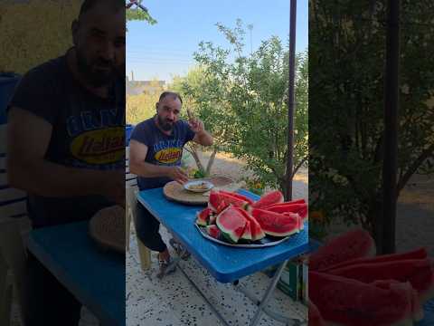 سر صغيركان اجدادنا يعملوه لما ياكلو جبس ( بطيخ احمر )  #اكسبلور#غازي