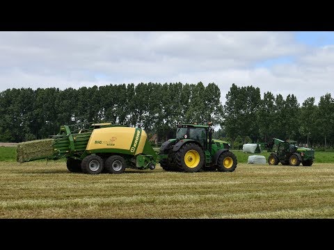 John Deere 6210R & Krone BigPack 1290xc - Loonw. De Deyne