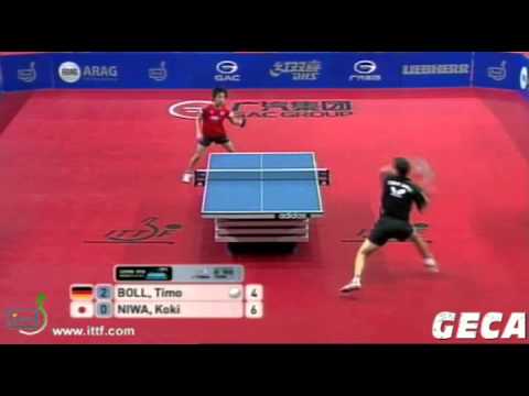 Timo Boll vs Koki Niwa[German Open 2012]