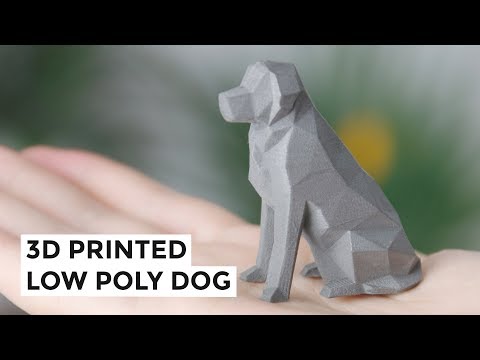 Low Poly Dog - 3D Printed Metal Mini Statue