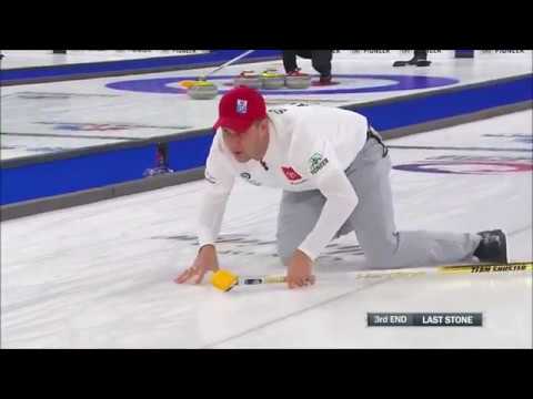 In-off double against 3 by John Shuster: game-saving shot (WMCC 2019)