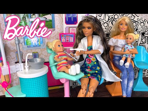 Barbie Family Routine Dentist Visit - Barbie Toddler is Nervous