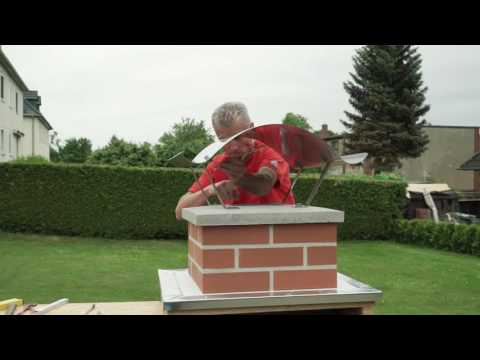Montage einer Kaminhaube aus Edelstahl / Installation of high-grade steel chimney caps