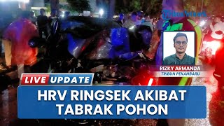ASN di Pekanbaru Kecelakaan Diduga akibat Ngebut, Tabrak Pohon dan Mobil Ringsek Parah