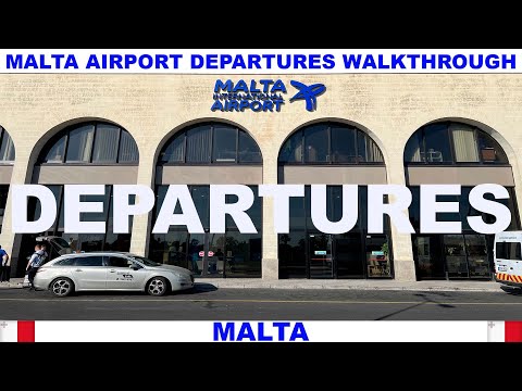 MALTA INTERNATIONAL AIRPORT DEPARTURES WALKTHROUGH - CHECK IN - SECURITY - DUTY FREE - GATES